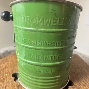 Vintage Flower Sifter Farmhouse decor Bromwell’s Green Embossed flower Sifter
